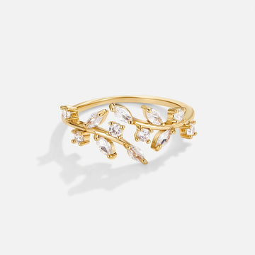 18K Gold Crystal Vine Ring – Noor & Rose