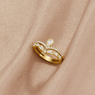 18K Gold Lilly Crystal Ring – Noor & Rose