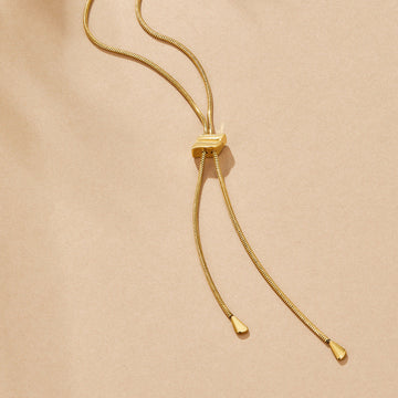 Lola 18K Gold Lariat Necklace – Noor & Rose
