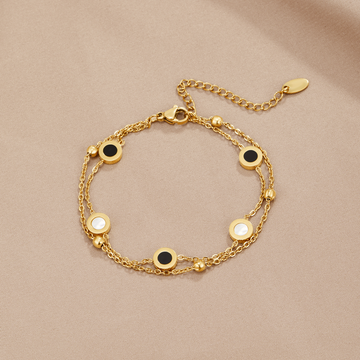 Onyx & White Stone Bracelet – Noor & Rose