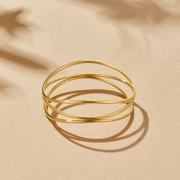 Sabrina Gold Layered Bangle – Noor & Rose