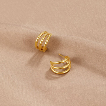 Anaya Triple Gold Hoop Earrings – Noor & Rose