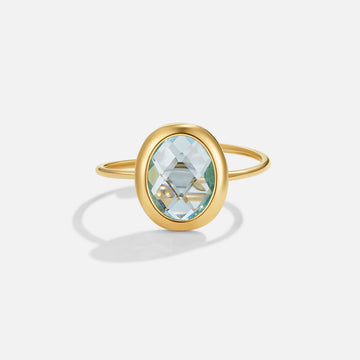 Aquamarine Crystal Gold Ring – Noor & Rose