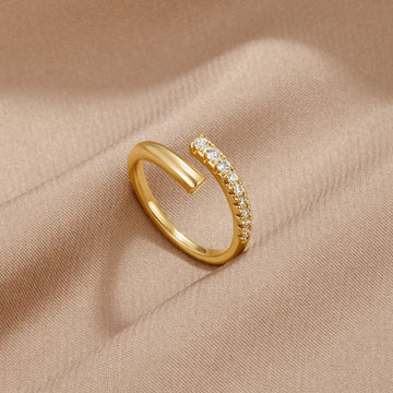 Arya Gold & Crystal Wrap Ring – Noor & Rose