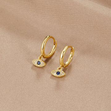 Blue Evil Eye Drop Earrings – Noor & Rose