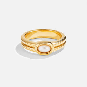 Chunky Pearl 18K Gold Ring – Noor & Rose
