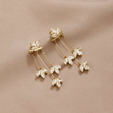 Crystal Lotus Waterfall Earrings – Noor & Rose