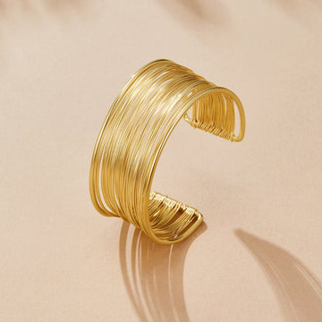 Gold Leona Wide Cuff Bangle – Noor & Rose
