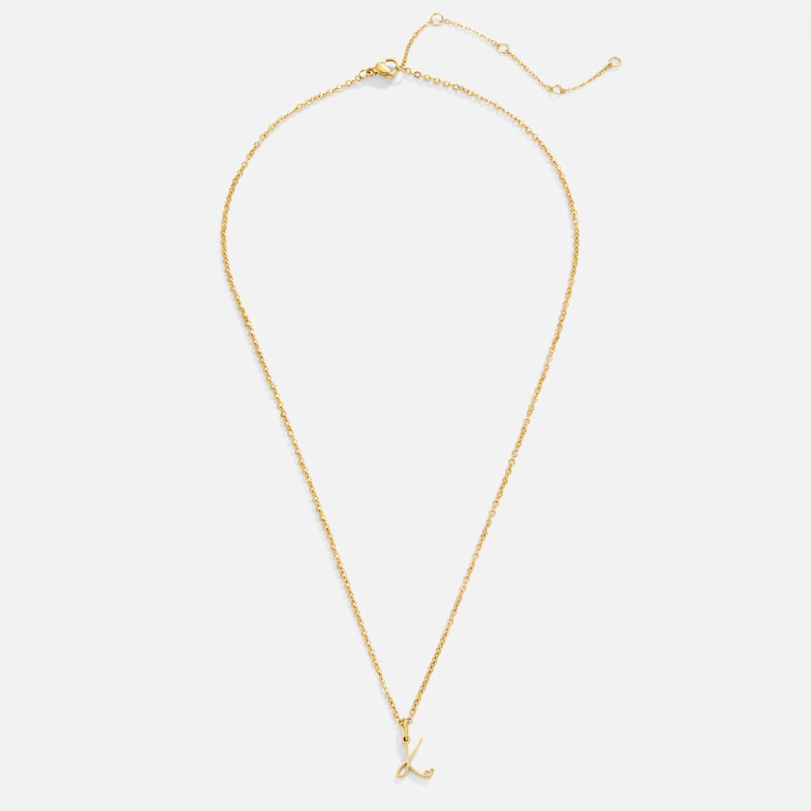 Gold Letter Heart Necklace worn close-up – Noor & Rose