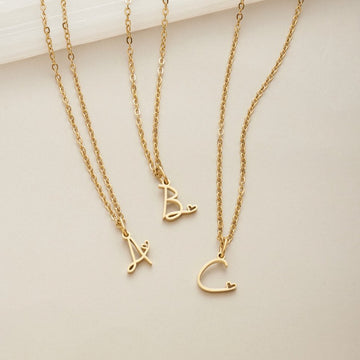 Gold Letter Heart Necklace – Noor & Rose