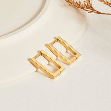 Gold Rectangle Hoop Earrings – Noor & Rose