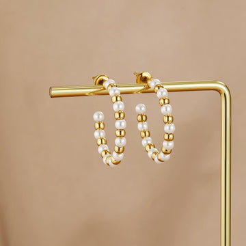 Maia Pearl & Gold Bead Earrings – Noor & Rose