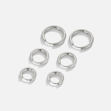 Silver Trio Mini Hoop Set – Noor & Rose