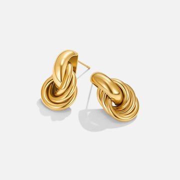 Sofia Twisted Gold Hoop Earrings – Noor & Rose